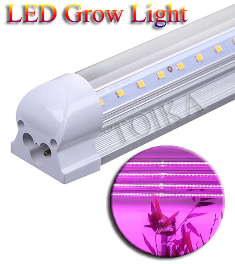 

Toika 4pcs Full Spectrum LED Grow Light T8 Integrated Tube Plant Bar Tube 2ft 3ft 4ft For Hydroponic Plants 30/60/90/120cm