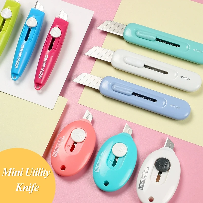 Kawaii Mini Utility Knife Portable Demolition Express Knife Unboxing Knife Cutting Paper Letter Opener Office School Tools