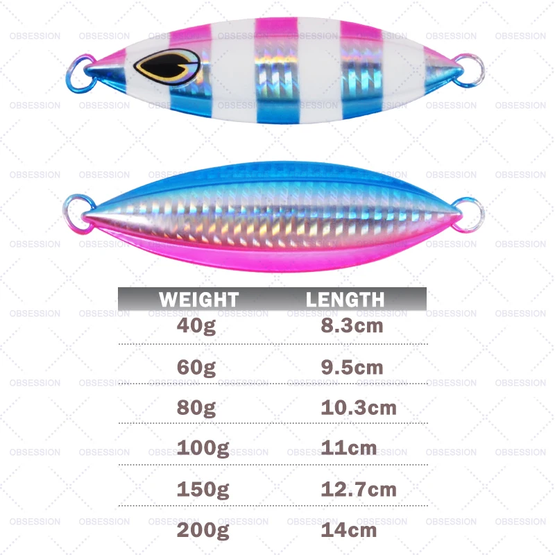 Deep Sea Slow Fall Sinking Fishing Lures 40g60g80g100g Hard Metal Flat Jigs Jigging Lure Glow zebra Tuna Rock Beach Spoon Lure