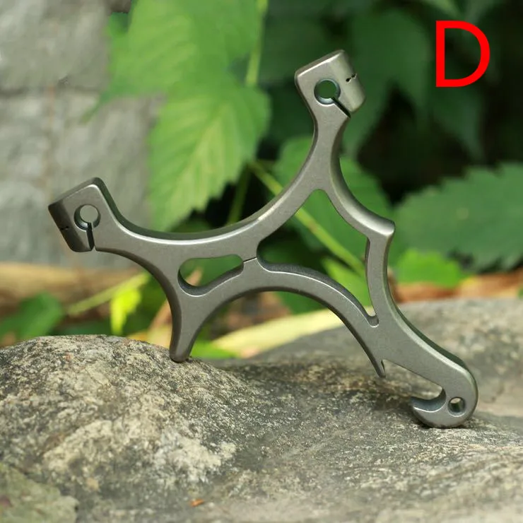 

4 Styles Stainless Steel TC21 Slingshot Crooked Handle Clip Ball Clip Free Flat Leather Catapult Bow Portable Pocket Slingshot