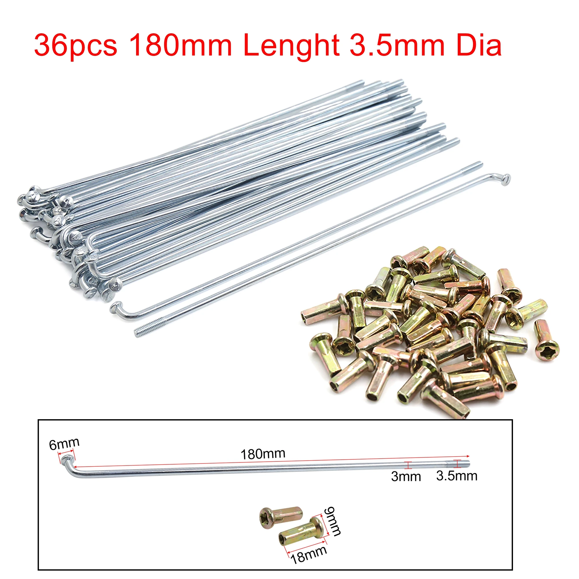 Variant: 36pcs 180mm 3.5mmDia