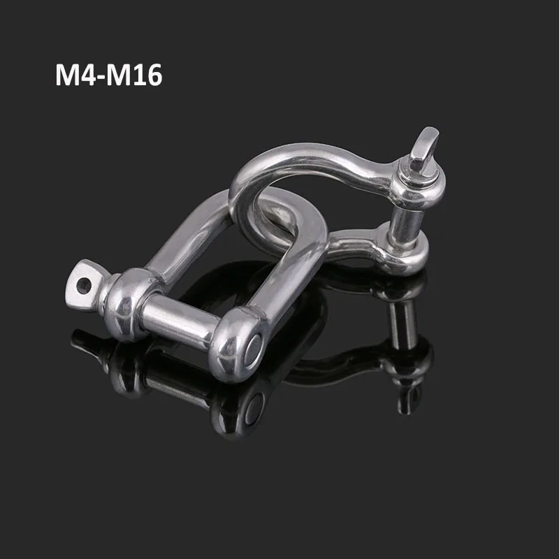 

1Pcs 304 Stainless Steel Snap Hook Carabiner Chain Key Buckle Connection Antirust D Shackle DIY Craft