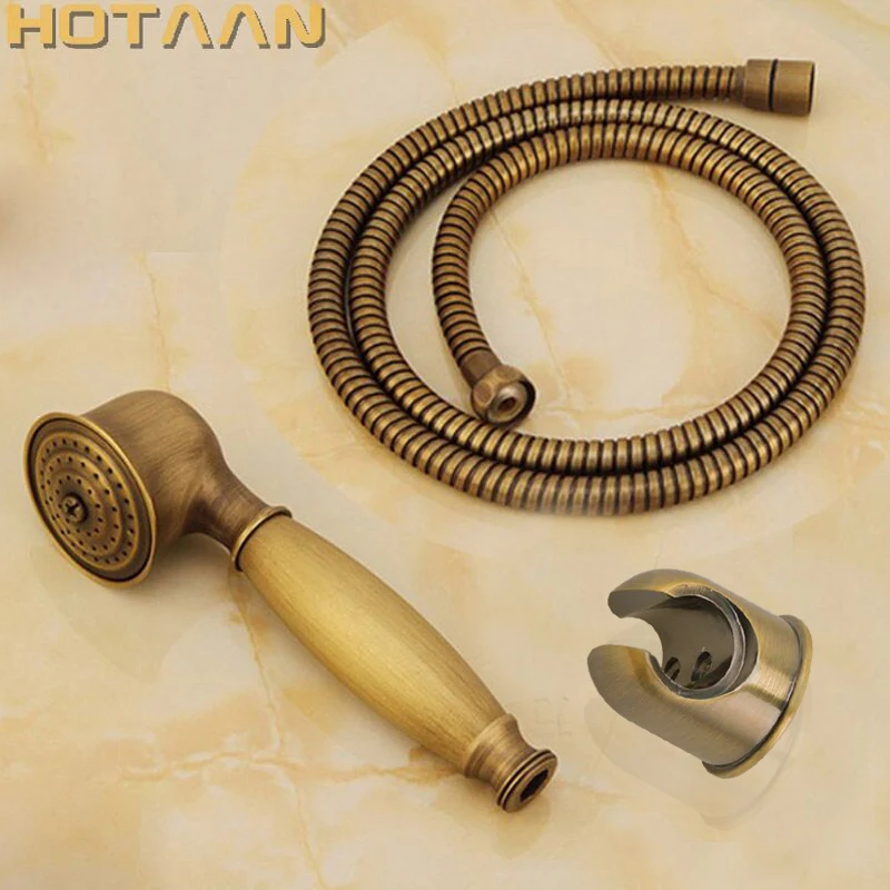 Antique Brass Hand shower Set Brass hand shower +1.5M Shower Hose Pipe+Hand Shower Holder