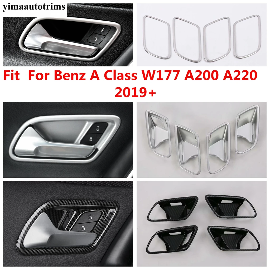 

Carbon Fiber Door Handle Bowl Frame Decor Cover Trim Interior Accessories For Mercedes-Benz A Class W177 A200 A220 2019 - 2024