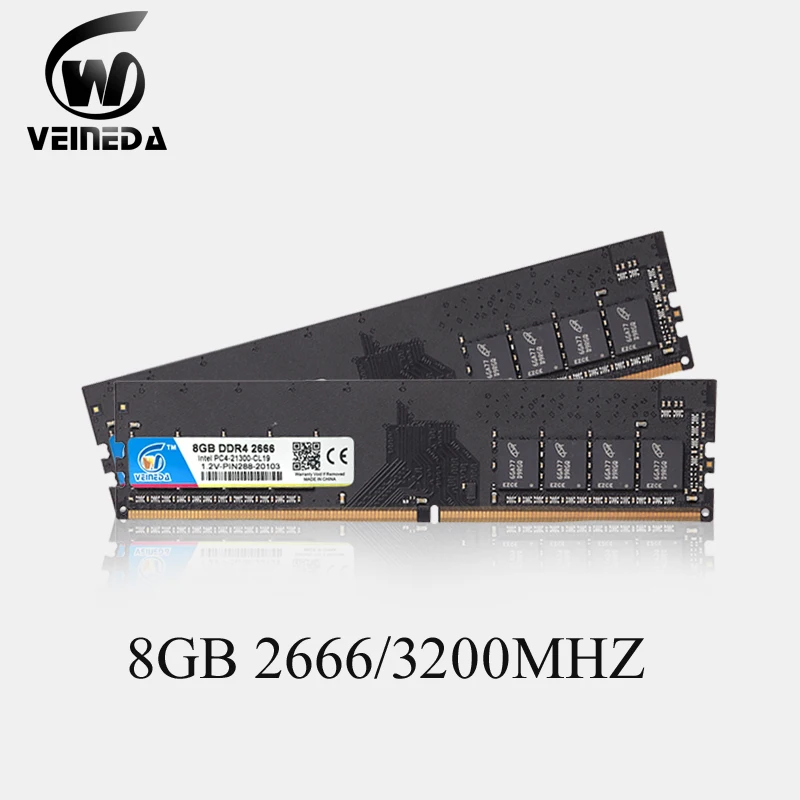 VEINEDA ddr4 8 gb PC Memory RAM Memoria Module Computer Desktop DDR4 PC4  2666Mhz DIMM 3200MHZ for AMD motherboard