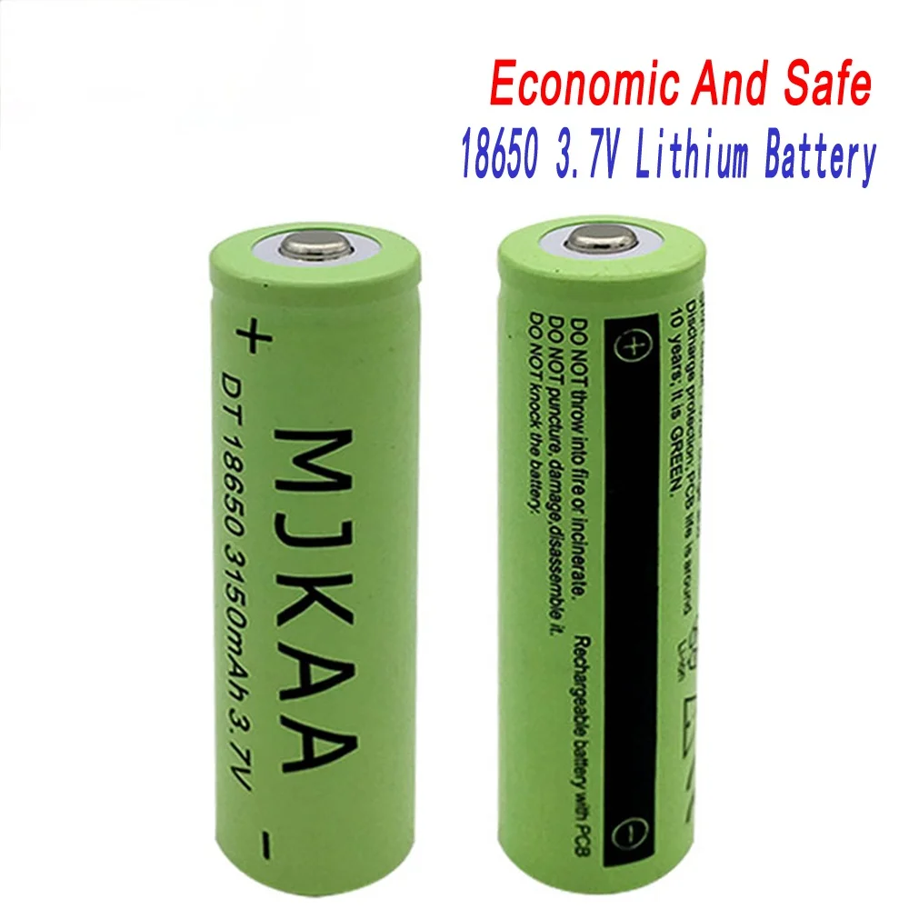 

2pcs 18650 Rechargeable Battery 3.7V 3150mah (Not AA/AAA battery) Li-ion battery for Led flashlight Battery 18650