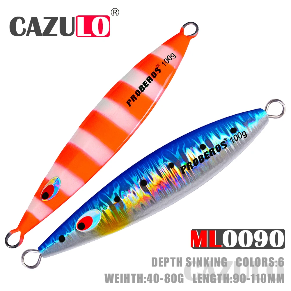 

New Sinking Fishing Accessories Lure Metal Jig Isca Artificial Weight 40-80g Pesca Accesorios Mar Bass Trolling Carp Fish Leurre