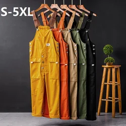 Men Brace Bib Pants Dungarees Casual Jumpsuits Streetwear Joggers Multi Pockets Fashion Suspenders Men Cargo Pants Overalls 5x