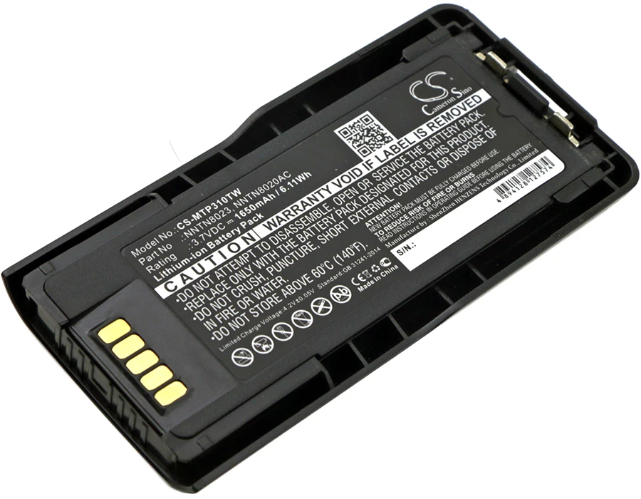 Replacement Battery for Motorola  MTP3100, MTP3200, MTP3250, MTP600, MTP6000, MTP6650 NNTN8020AC, NNTN8023,NNTN8023AC,NNTN8023BC