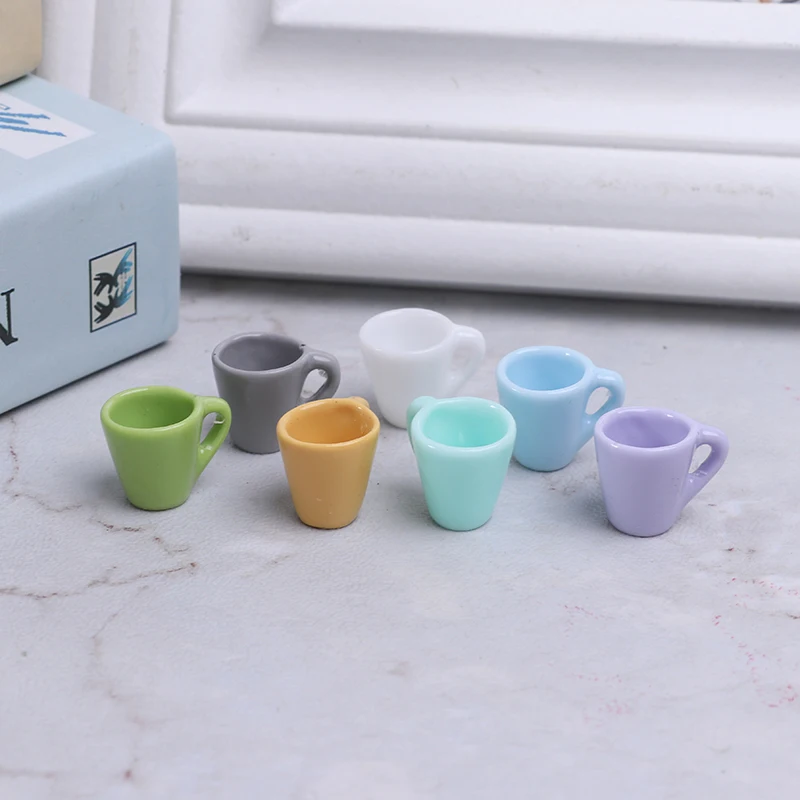 10pcs Cute Mini Miniature Dollhouse Coffee Cup Kitchen Room Food Drink Home Tableware Decors Dolls Accessories 17*14*8mm