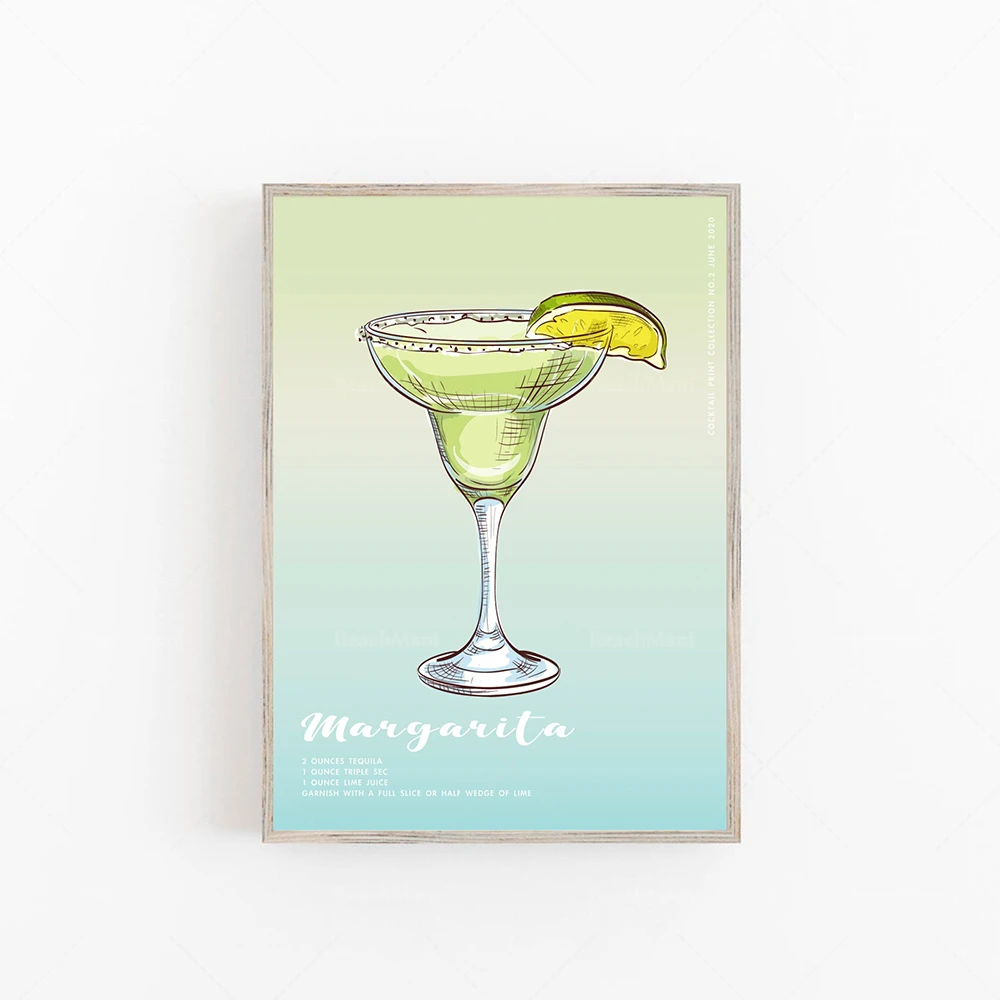 Alcohol prints, mojito cocktail prints, cocktail posters, gourmet wall art, kitchen bar wall decoration posters