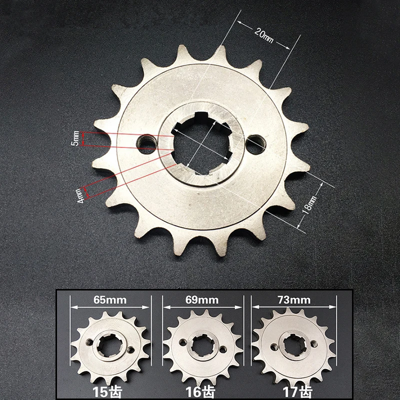 1Pcs Nickel Alloy Steel 428 15T 16T 17T Upgrade Sprocket With Step for Loncin CG125 CB125 Dirt Pit Bike Moped Scooter Motorcycle