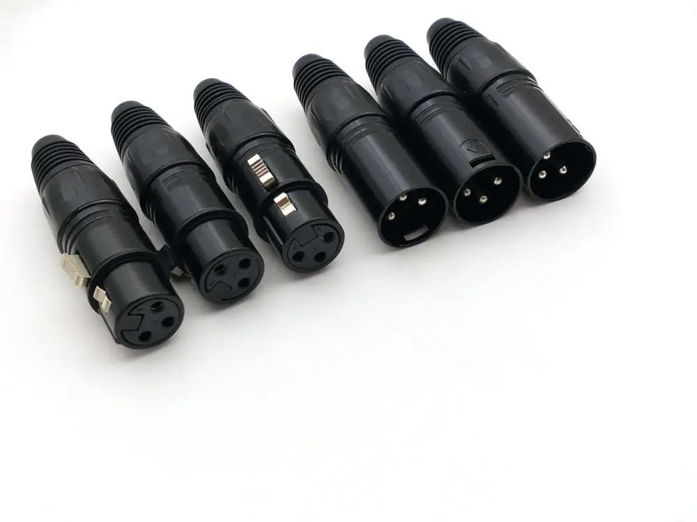 100Pair XLR 3 Pin Male & Female MIC Snake Plug Audio Microphone Cable adapter