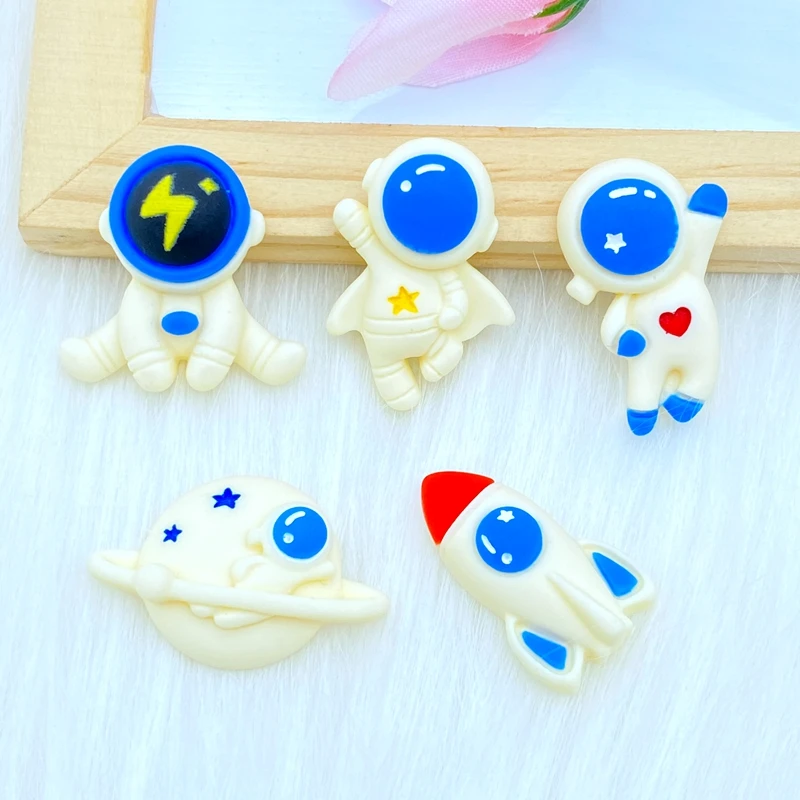 10Pcs New Cute Mini Space Series Flat Back Resin Cabochons Scrapbooking DIY Jewelry Craft Decoration Accessorie W45