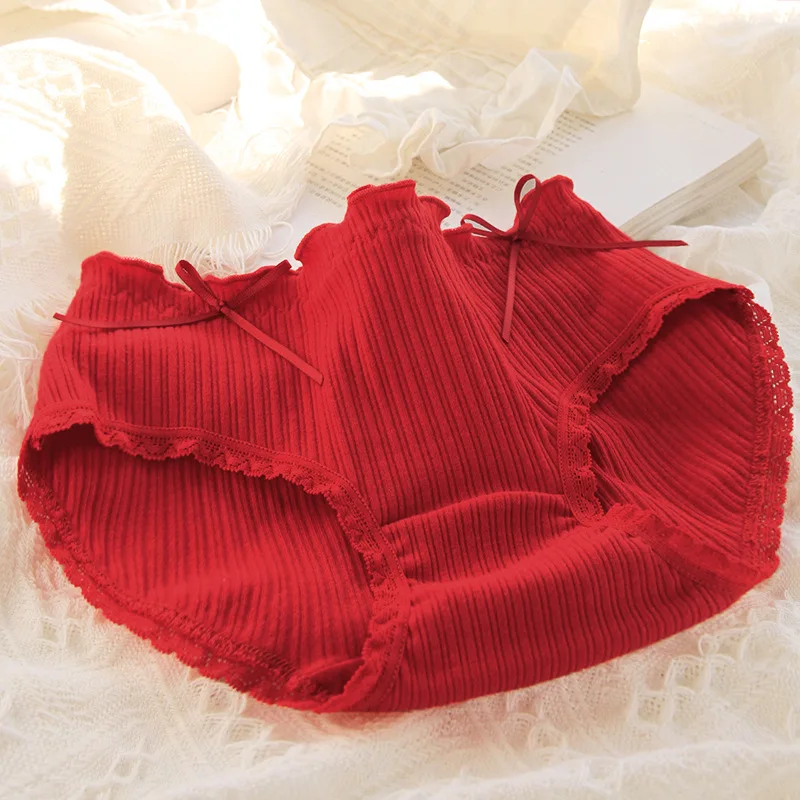new girls underwear 5pc/lot cotton middle waist red briefs young girl panties Teenagers wholesales students over 10year