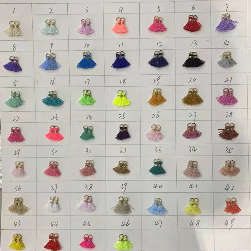 80Pcs 1cm Mini Hanging Ring Tassel Trim Pendants DIY Craft Jewelry Earrings Ornaments Materials Accessories Small Fringe Trim