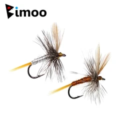 Bimoo 6PCS Size #14 Gray Brown Adams Mayfly Adult Dry Fly Rocky River Trout Fishing Flies Bait Lure