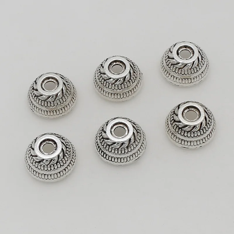 30pcs/lot Retro Bowl Type Big Hole Tassel Caps Bowl Shape 15mm Manual Cover Caps End Spacer Trays DIY Jewelry Accessories