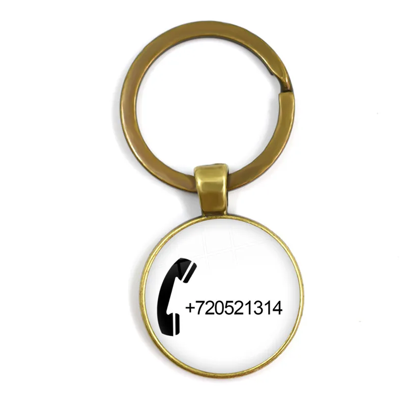 Custom Keychain Personalized Gift Customized Phone Number Anti-lost Keyring Key Chain Ring Wholesale