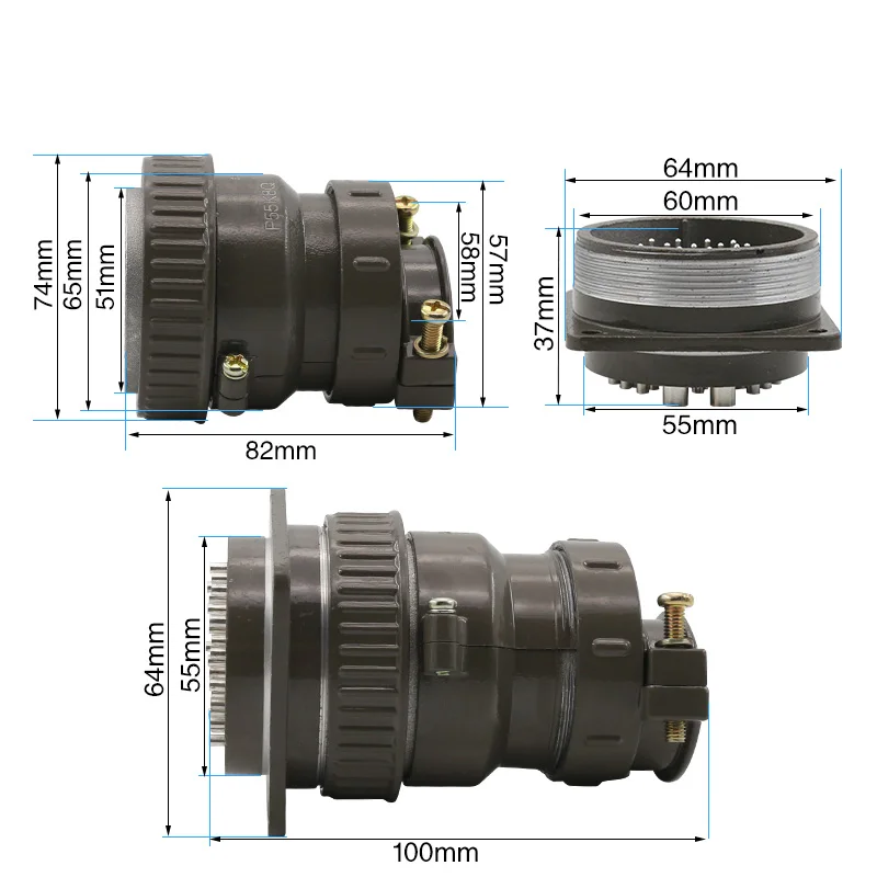 Aviation plug socket round connector P55 series 30core35core diameter 55MM aviation plug