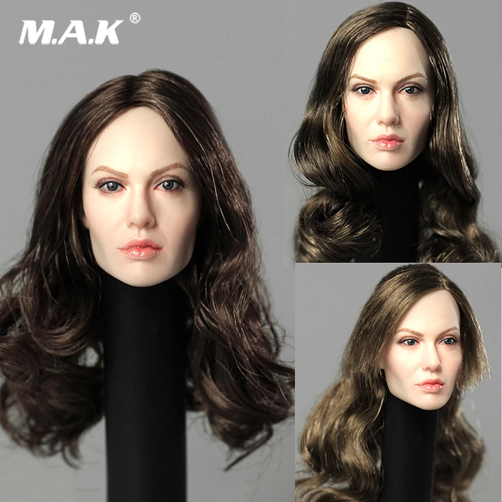 

1:6 Scale Angelina Jolie Head Sculpt Carved Female Action Figure Accessory for 12"action figures body model toys collections