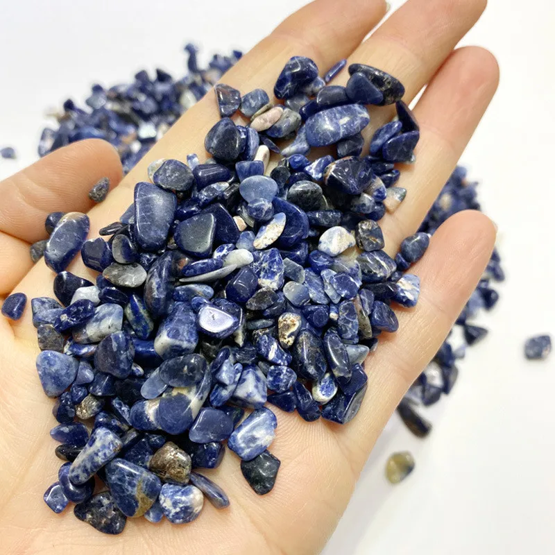 100g sodalite tumbled stone Irregular polishing natural rock and quartz palm bead chip love for Chakra Healing collection decor