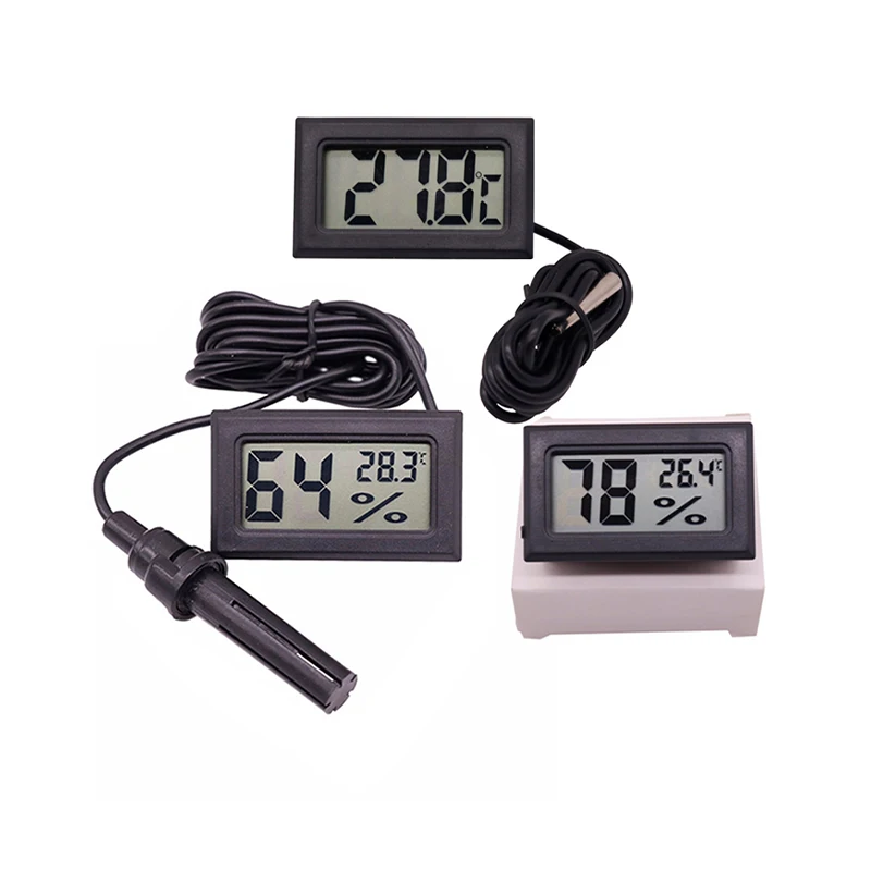1 Pcs Mini Convenient Digital LCD Thermometer Sensor Hygrometer Gauge Refrigerator Aquarium Monitoring Display Humidity Detector