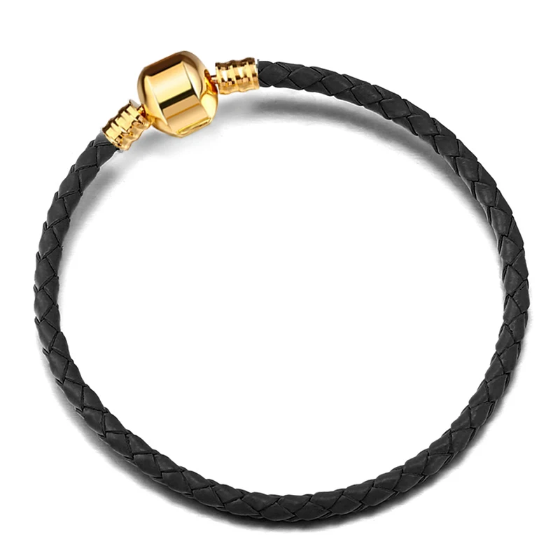 Pulsera de cadena de serpiente de cuero Original, brazalete de cuentas con cierre de corazón seguro para mujeres, hombres y niñas, fabricación de