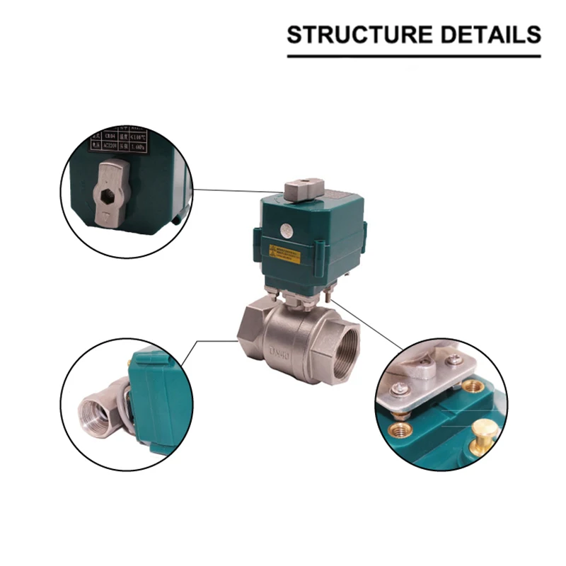 Imagem -02 - Motorizada Válvula de Esfera Dn1550 Diâmetro Completo Alto Torque Válvula Fio Atuador Elétrico com Interruptor Manual 220v Aço Inoxidável