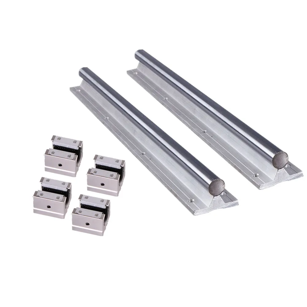 2pcs SBR20 200 300 500 800 1000 1500mm Linear Guide Rail And 4pcs SBR20UU Linear Bearing Blocks For CNC Parts 20mm Linear Rail