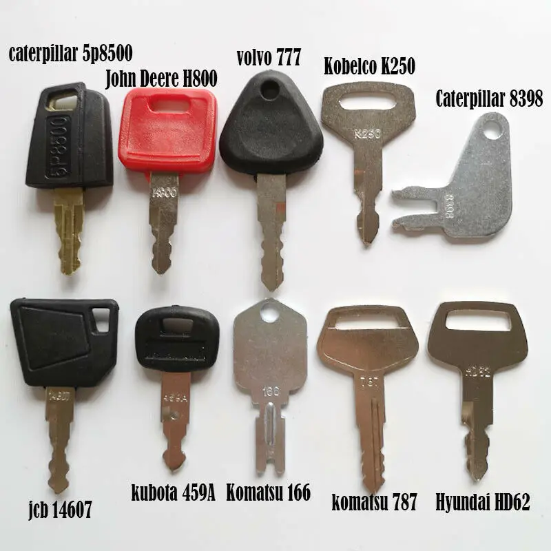 9 Keys - Heavy Construction Equipment Key Set - NEW!