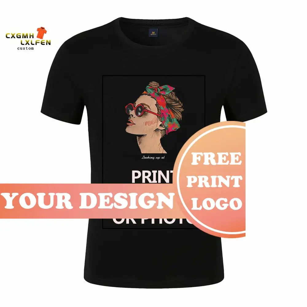 2019 Summer Women Short Sleeve O neck Tshirt Customized Print Photos Logo Casual Streetwear Breathable tshirt Women Clothes