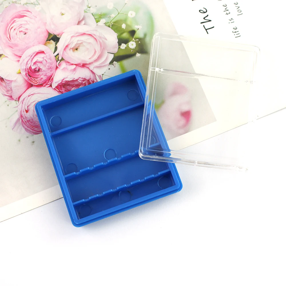 6/10/20 Slots Clear Pink Nail Drill Plastic Storage Holder Container Manicure Cutters Display Box Nail Accessorie