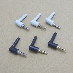 10pcs 3.5mm Stereo Headset Plug Jack 3 4 Pole 3.5 Nickel Plated 90 Degrees Black White Audio Plugs Jack Adaptor Connector