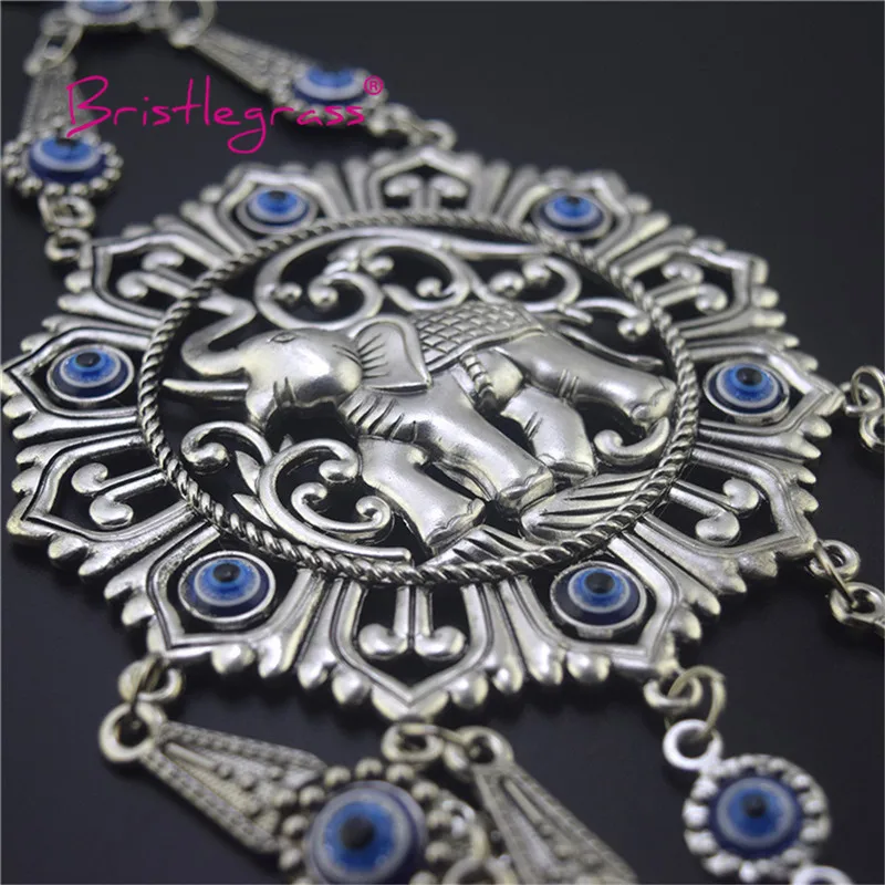 BRISTLEGRASS Turkish Blue Evil Eye Elephant Wall Hanging Pendant Pendulum Amulet Turkey Lucky Charm Blessing Protection Decor