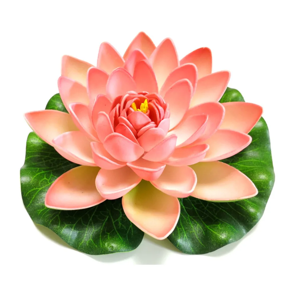 Artificial Flowers Pool Fish Tank Decoration Fake Leaf Simulation Lotus EVA With Water Lily Pad Ornaments 18cm Crafts Plant