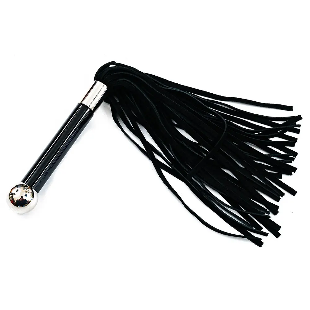 15 Inch Length Genuine Leather Tassel Short Horse Riding Whip for Horse Riding