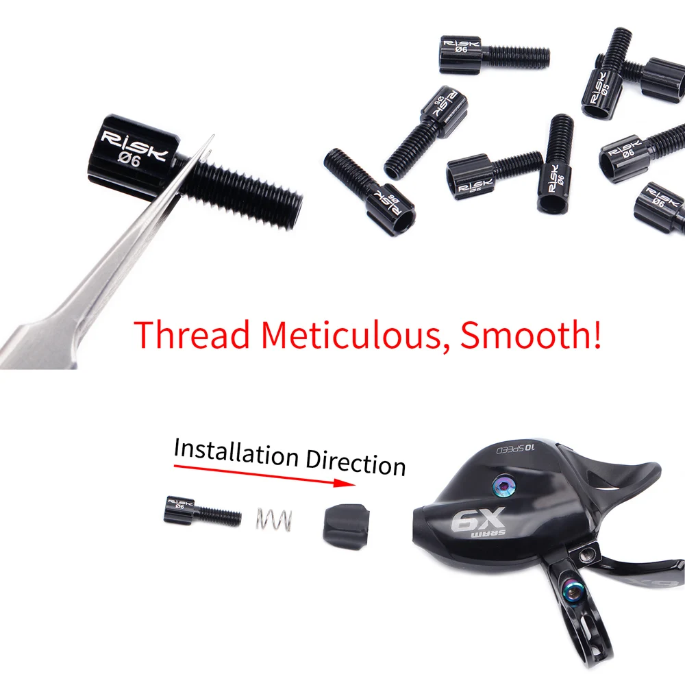 RISK M5 M6 Road Mountain Bike Bicycle Thumb Shifter Adjuster Bolts Adjusting Unit For Rear Derailleur Shifter Brake Cable