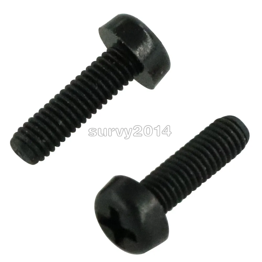 20 قطعة M3x10mm مسامير النايلون الأسود عموم الرأس