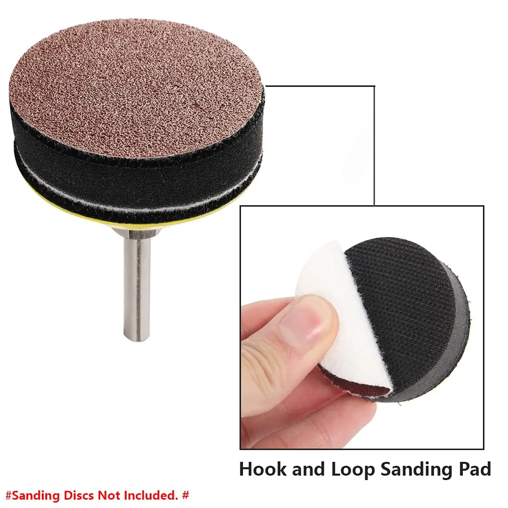 2 Inch Hook and Loop Sanding Backing Plate Soft Foam Layer Buffing Pad for Drill Air Die Grinder Sander Rotary Tool 1/4" Shank
