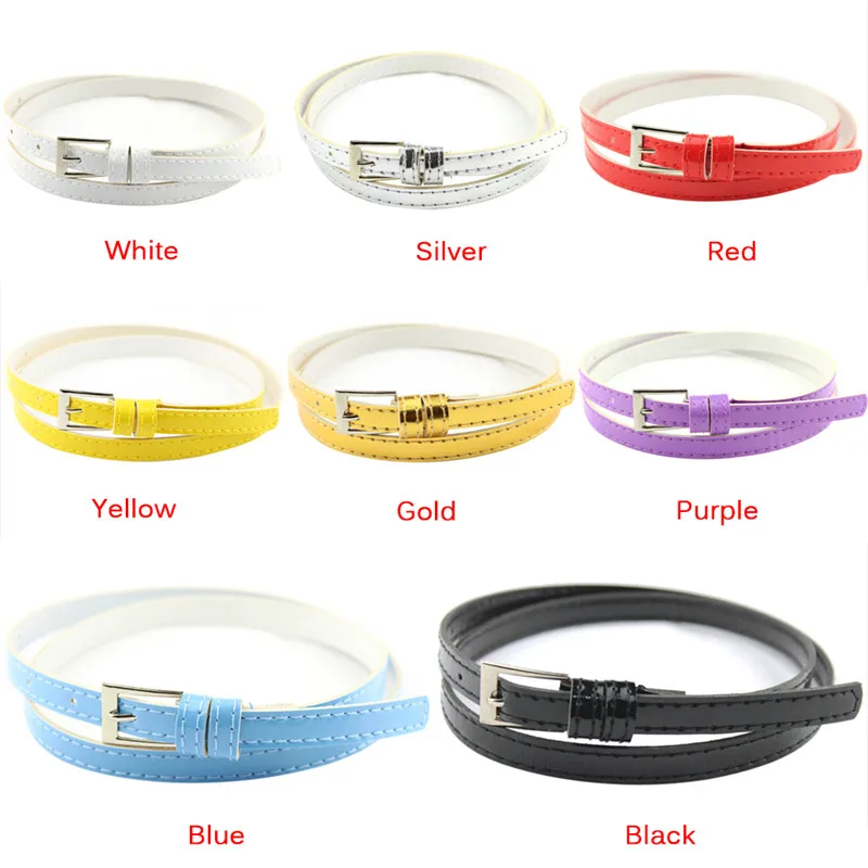 1 Pcs Women Narrow Waistband Belt Fashion Thin Leather Skinny Waist Belt