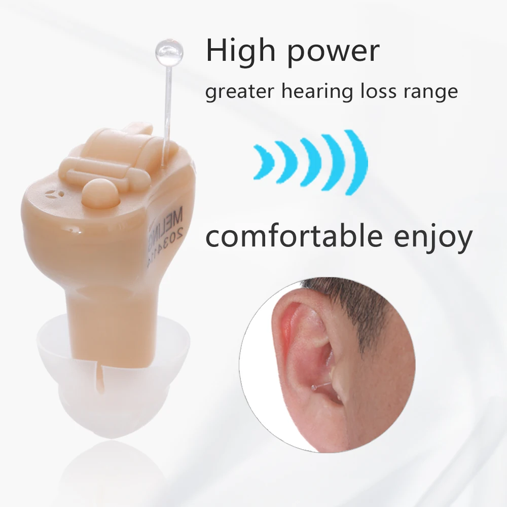 QZ70 Digital Hearing Amplifier CIC 8-Channel Personal Sound Aids with Noise Cancellation Mini Invisible Hearing Aids for eldly