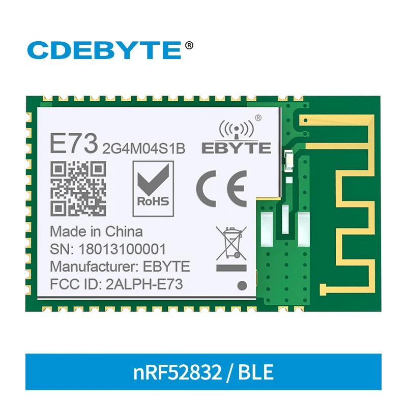 Moduł serii CDEBYTE E73-2G4M04S1: Antena PCB SMD 4dBm, port IO, nRF52832/nRF52810/nRF51822/nRF52811, 2.4GHz BLE 4.2/5.0