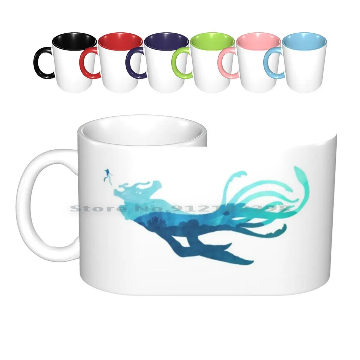 - Sea Emperor Encounter Ceramic Mugs Coffee Cups Milk Tea Mug Leviathan Sea Emperor Seamoth Alterra Creative Trending Vintage