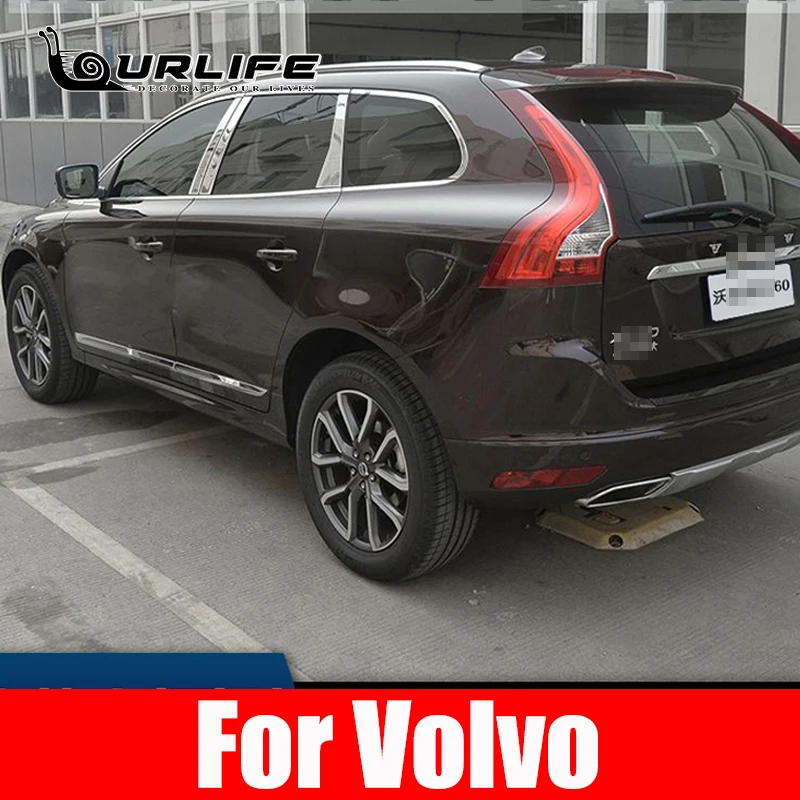 

For Volvo XC60 XC 60 2009 to 2017 Stainless Steel Window Trims B+C Center Pillar Window Sill Cover Stickers Accessories