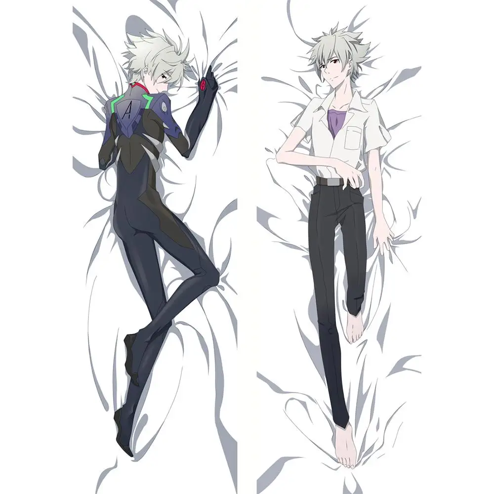 Japanese Anime EVA Dakimakura Pillow Case Nagisa Kaworu Hugging Body Pillowcase Cosplay Pillow Cover Otaku Halloween Gifts