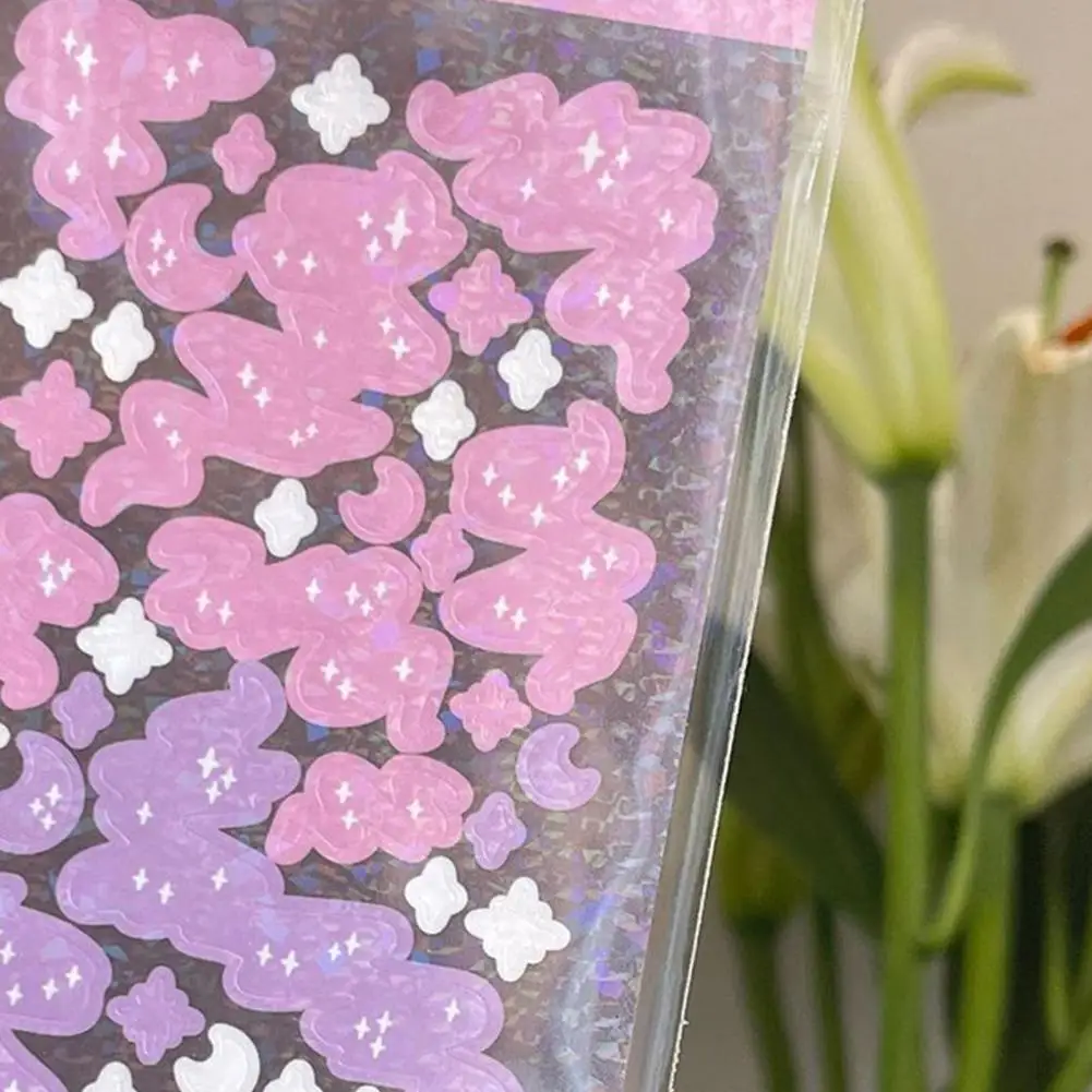 1 blatt Gradienten PVC Sammelalbum Aufkleber Personalisierte Hand Konto DIY Fotoalbum Laser Aufkleber Büro Zubehör