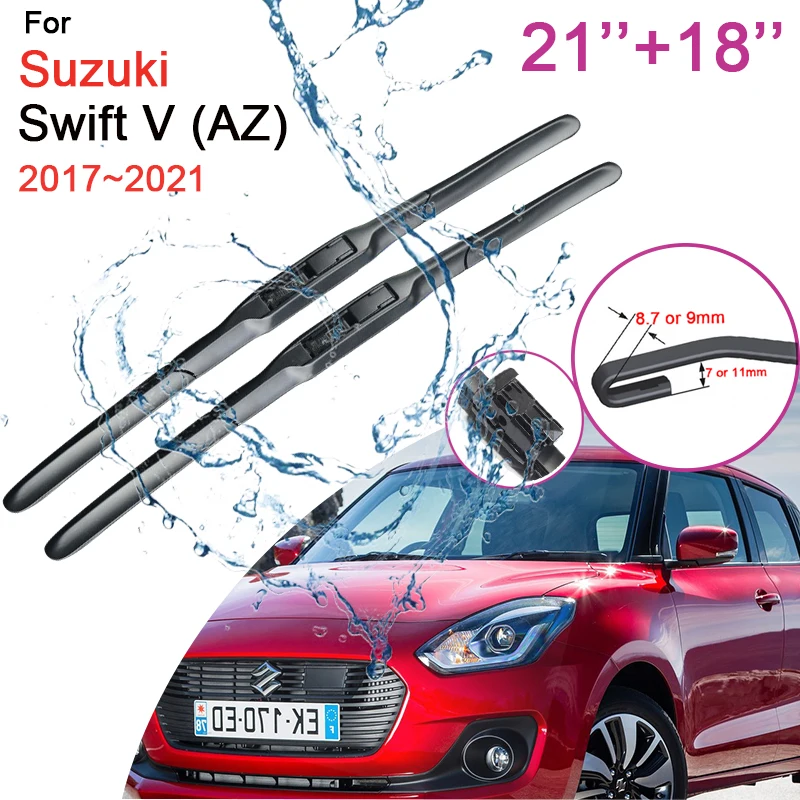 

Car Front Windshield Wiper Blades for Suzuki Swift V (AZ) 2017~ 2021 Rubber Snow Scraping Frameless Silent Accessories Stickers