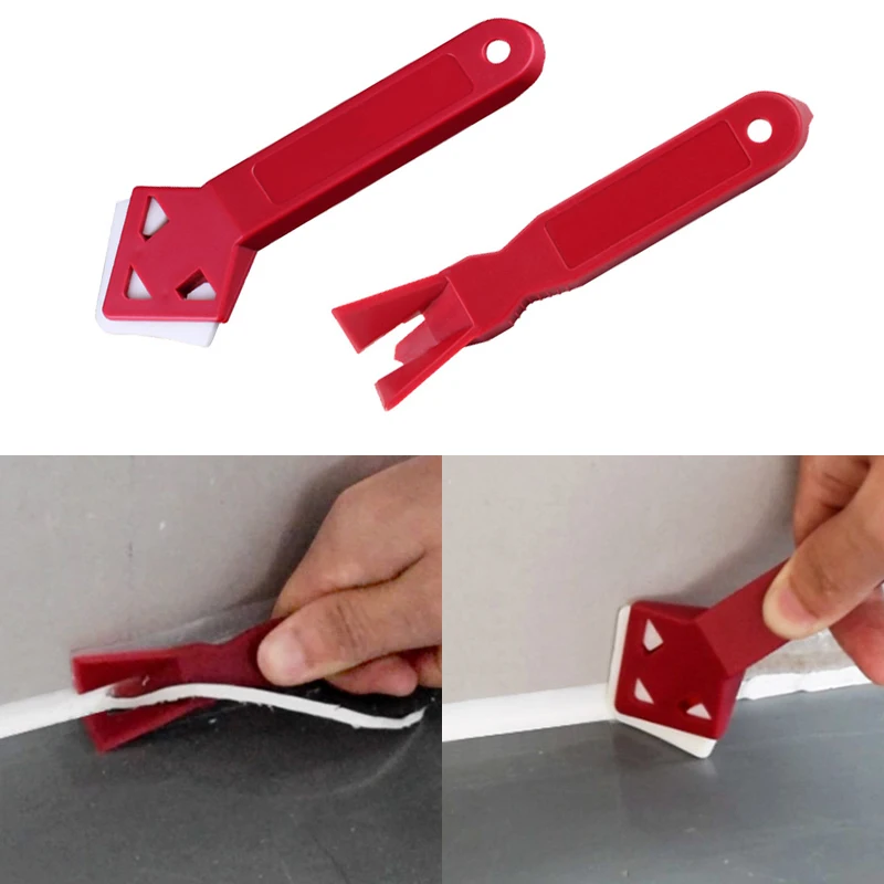 2 Pcs/Set Caulk Removal Mini Handmade Tools Scraper Utility Practical Floor Cleaner Tile Cleaner Surface Glue Residual Shovel