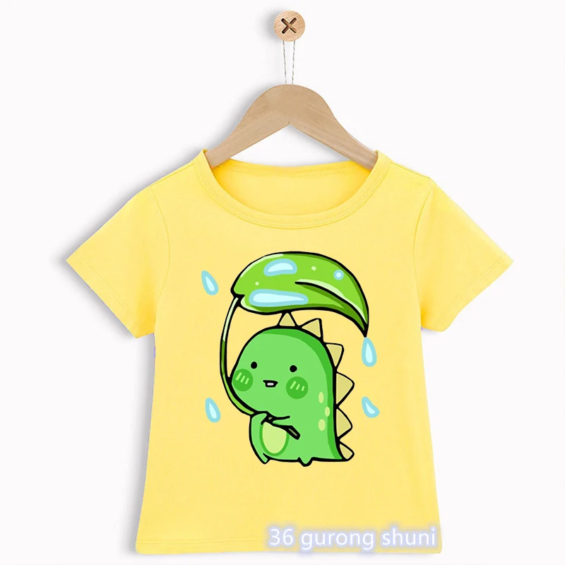 2021 heißer verkauf lustige kinder kleidung nette dinosaurier tier grafik druck jungen t-shirt sommer tees kleinkind baby t-shirt Weiß tops